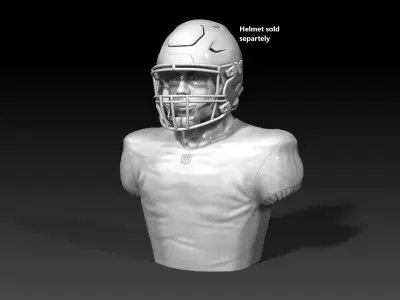 Long NFL Football Helmet Stand with Face 3D print model