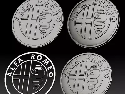 Alfa Romeo logo car logotype 3D print model