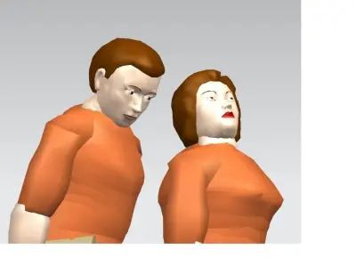 HumanBody two people Free 3D model