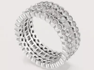 BRODERIE - RING - FULL DIAMONDS 3D print model