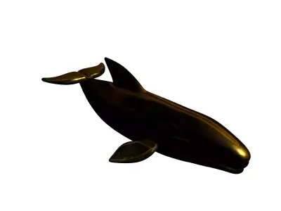 Golden Whale Sculpture Model Low-poly 3D model