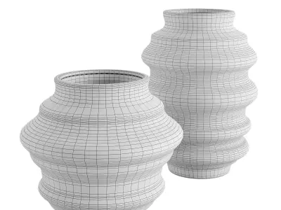 Set 2 tiered vase 3D model