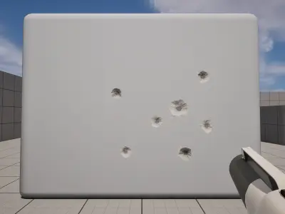 15 Bullet Hole Decals Pack on Concrete Wall 8 Texture