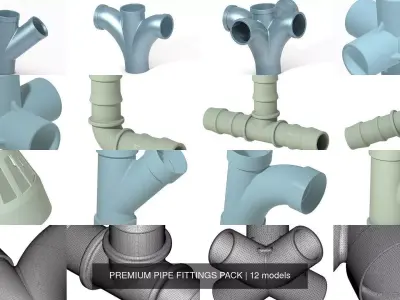 PREMIUM PIPE FITTINGS PACK 3D Model Collection