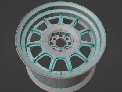 RS11 - 3 Piece Wheels - Game Ready Low-poly 3D model