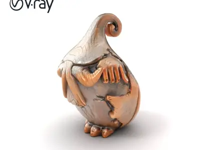 Pre-Raphaelite Scene with Romantic Medieval Elements model pack Low-poly 3D model