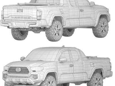 Toyota Tacoma extended cab 2017 3D model
