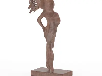 Woman body metal bronze sculpture for decoration 3D model