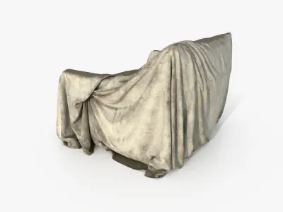 Dirty Covered Armchair Big 3D model