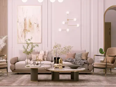 living room hall 3D model