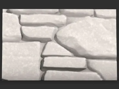 Rubble Stone Wall Game Asset 3D print model
