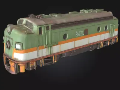  Express  Vintage Train Locomotive Model for Countryside  3D model