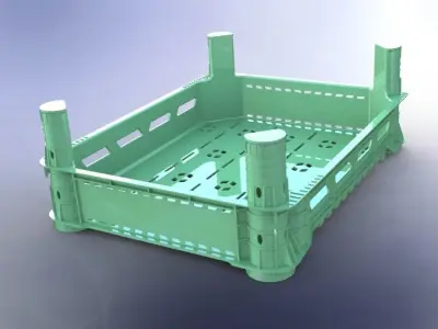 Plastic crate 3D model  3D print model
