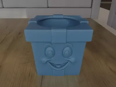 Cute Smiling Box Planter Christmas Gift Planter STL 3D print model