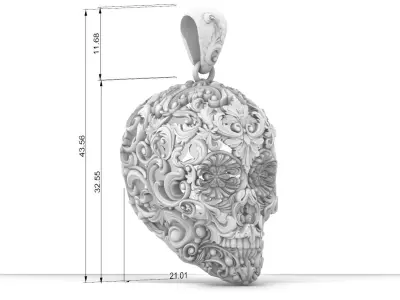 Skull ornamental  pendant jewelry 3D print model