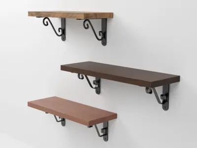 Wooden Shelf 3D Model 3D model