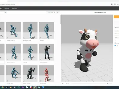 Character003 Animated Cow 3D Low-poly 3D model