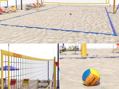 Volleyball court 3D model