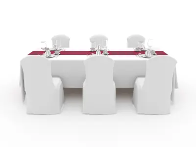 Banquet Table and Chair 108 3D model