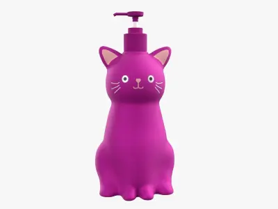 Cat Liquid Soap Dispenser Pink Version 3D model