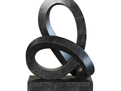 Cast Metal Abstract Sculpture 4 Low-poly 3D model