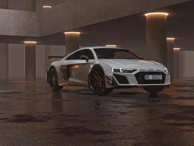 Brutalist Arch Low-poly 3D model