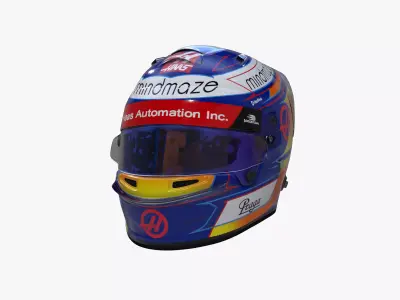 Grosjean helmet 2020 Low-poly 3D model