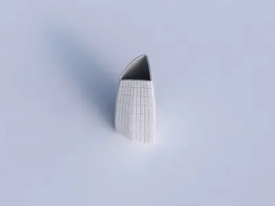 Vase curved tipping triangle with distorted grid plates 3D print model