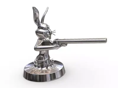 bunny hood ornament 3D print model