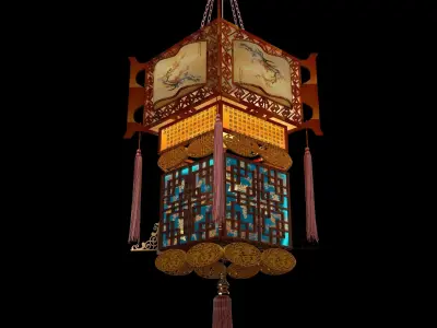 Chinese palace lantern  3D model 2