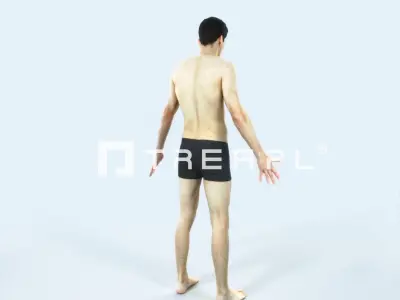 Prime B Beach Animated Rigged Sports Man Low-poly 3D model