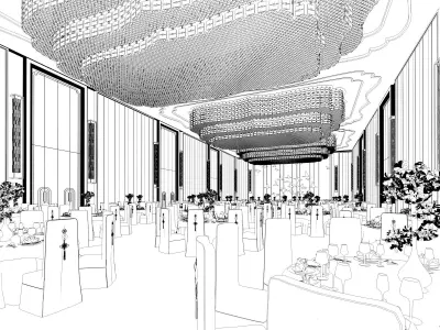 Ballroom shanghai banquet hall 3D model