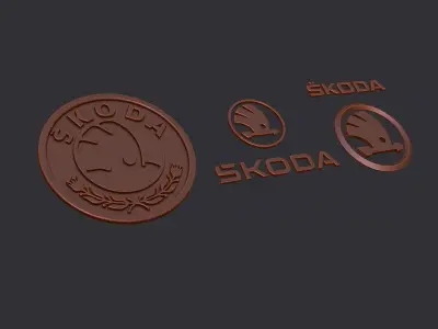 Skoda Logo Set 3D print model