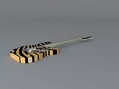 Tiger striped guitar Free 3D model