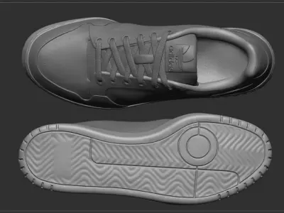 shoes adiddas high poly 3D print model