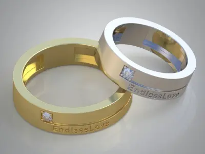 Diamond ring 0517 3D printable model9 Free 3D print model