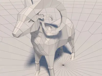 Game Ready Low-Poly Goat polygonal sheep Low-poly 3D model