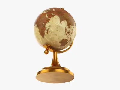 Decorative vintage table globe 3D model
