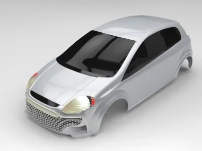 Fiat Punto Evo body replica Free 3D model