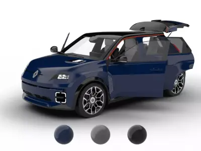 Renault 5 E-Tech 2025 Roland-Garros HQ 3d model 3D model
