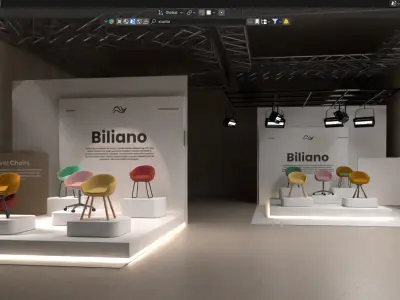 exhibition booth ware house  Low-poly 3D model