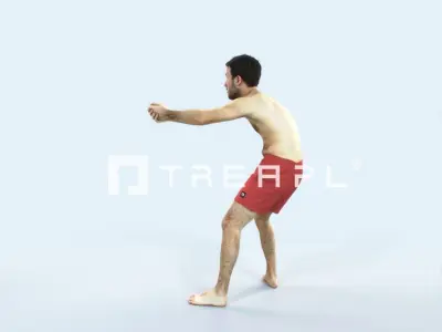 Flow 15F Beach Receiving Sports Man Low-poly 3D model