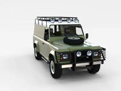 Land Rover Defender 110 Hard Top w interior rev 3D model