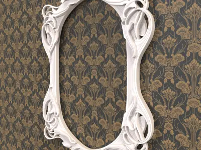 Art Nouveau leaf frame 3D print model