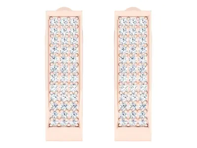 Delicate Fine Diamond Hoop Earrings 3D print model