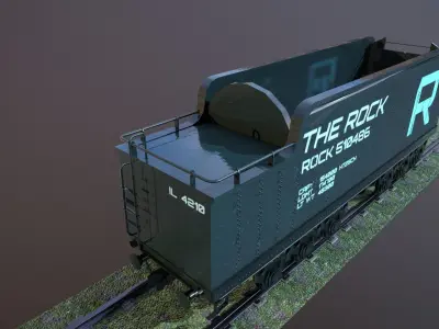 Train Hopper car Low-poly 3D model Low-poly 3D model