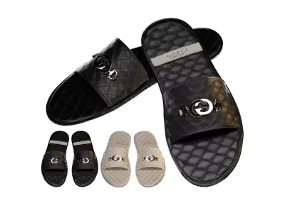 Gucci Leather slippers mens shoes 3D model