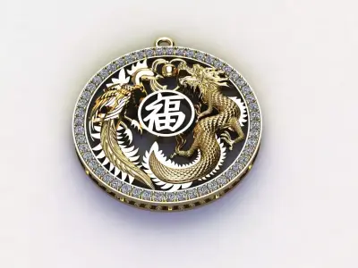 Dragon and Phonex Pendant Cad P9 3D print model