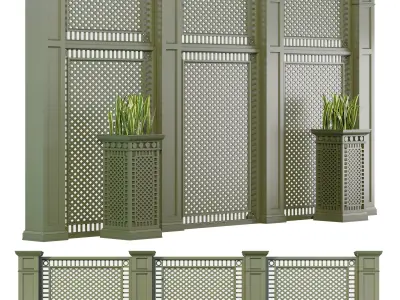 Decorative fence 2 3D model