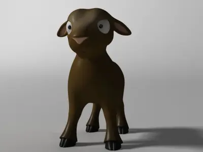 Cartoon Sheep Rigged Low-poly 3D model